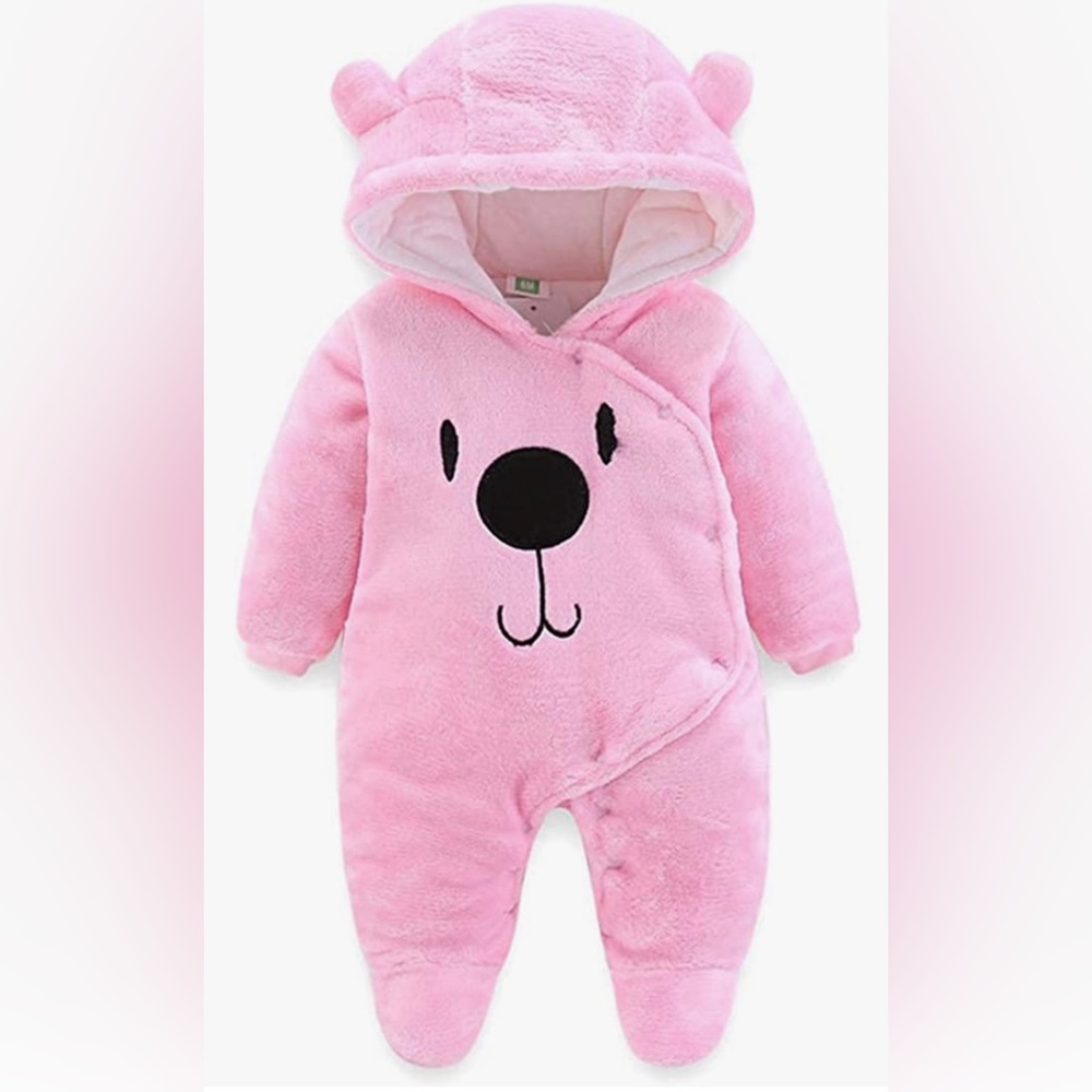 Fairy Baby Newborn Snowsuit Onesie Winter Coat Warm Bear Romper for Infant Girls